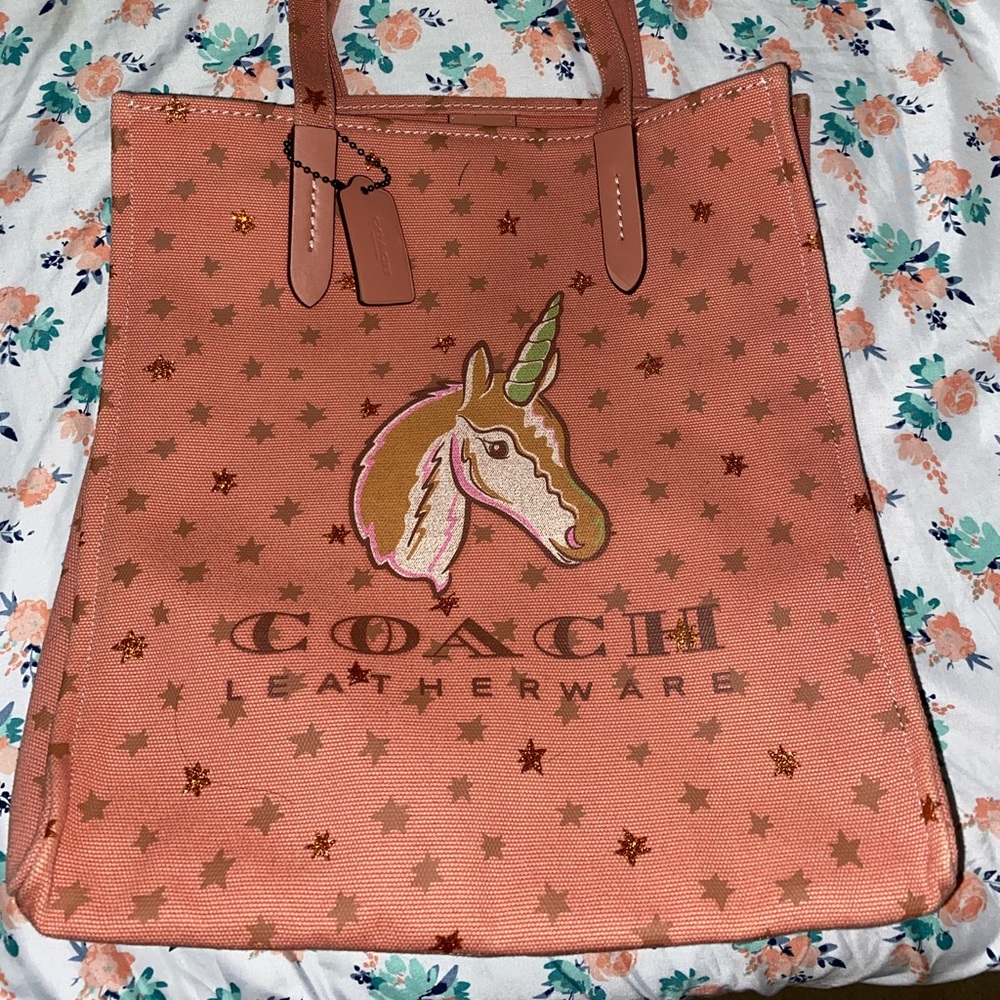 Coach unicorn canvas tote 🦄